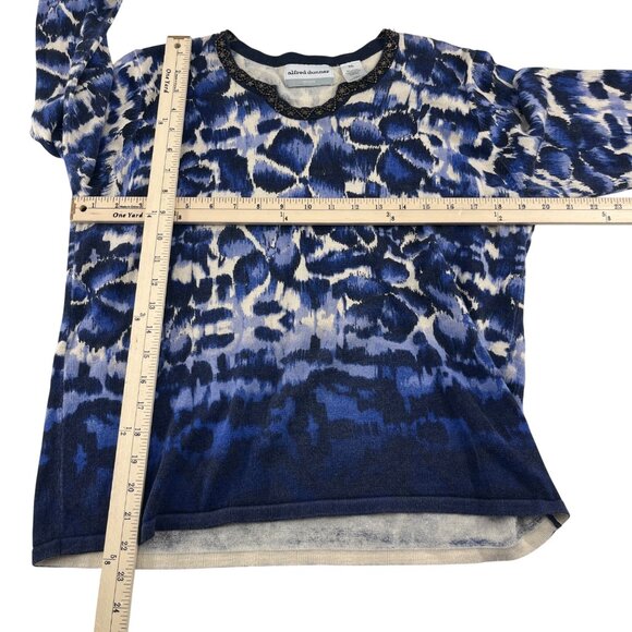 Alfred Dunner Petite PXL Animal Print Blue lightweight Sweater - Picture 2 of 4